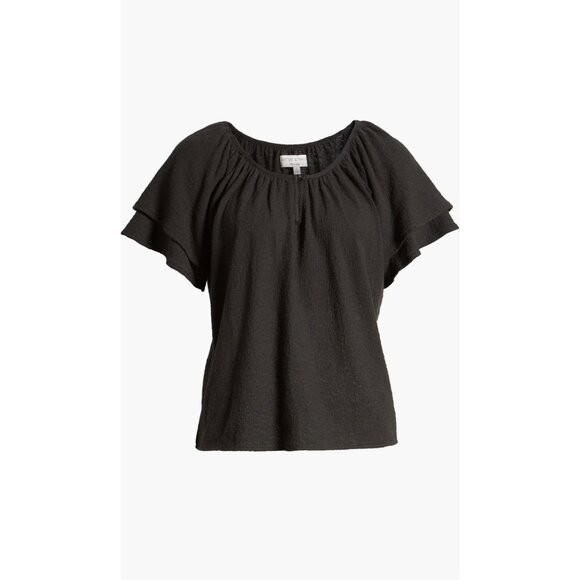 Madewell Tiered Sleeve Top - Black NEW WITH TAGS - Picture 6 of 6